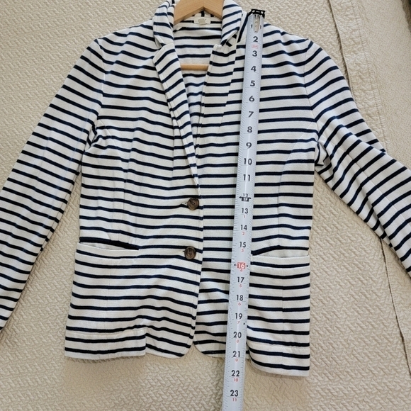 J. Crew Blue and white striped Soft Cotton Blazer Jacket Size XS - Picture 12 of 15